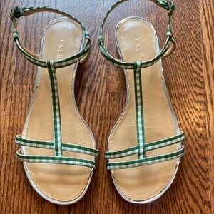 Talbots Green and White Strappy Sandals